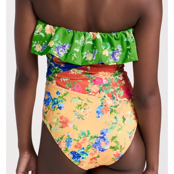 💐 Caroline Constas, Radiant Floral Colorblock Marisol One Piece Swimsuit - Picture 9 of 16